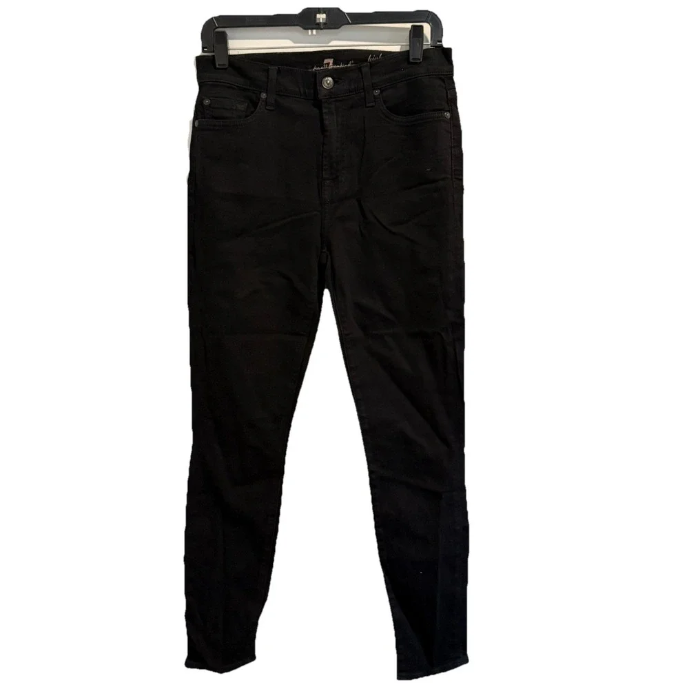 7 for all mankind jeans men Paxtyn Skinny or Slimmy deep‎ black wash.size 28